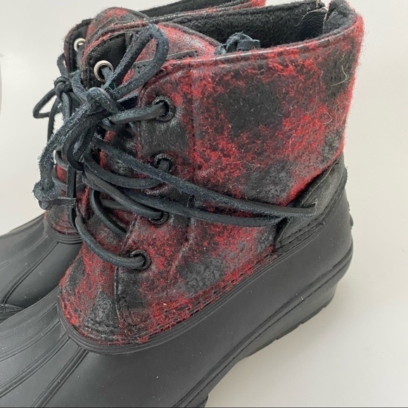 Sperry Top Sider Saltwater Duck Boots Back Zip Plaid Women's Size 5 M - Picture 2 of 9